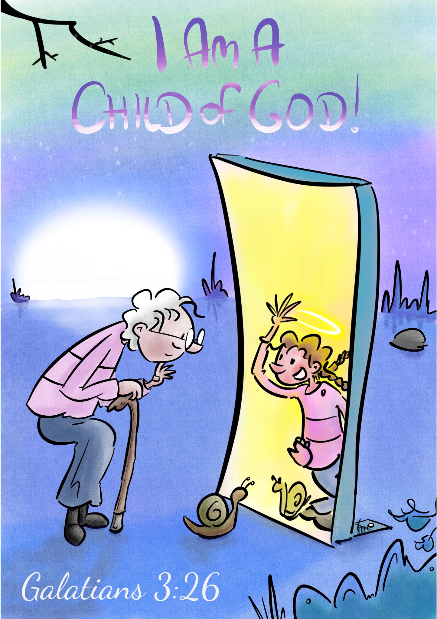 Galatians 3:26 A5 Print - Child of God - Hand Drawn Artwork