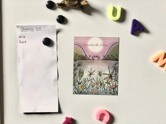 Magnet - Consider the Lilies (Sunset/Sunrise) - Hand Drawn Artwork