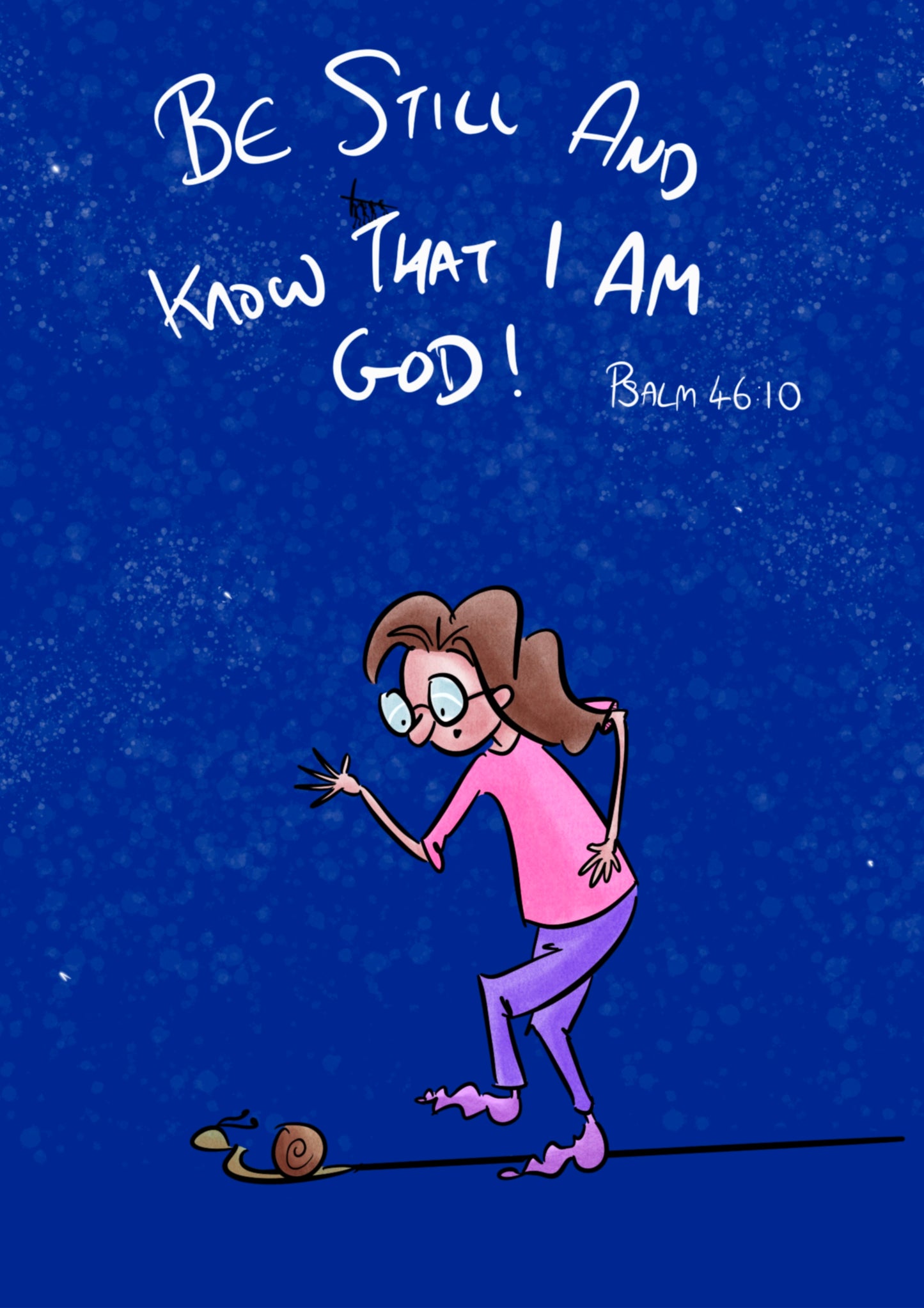 Psalm 46v10 Rectangle Card - Be Still - Hand Drawn Artwork