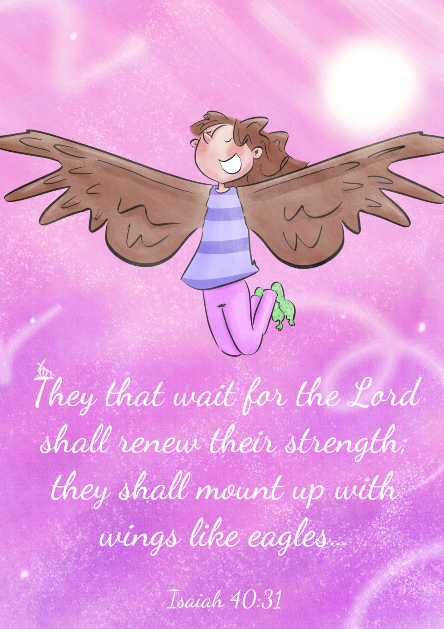 Isaiah 40v31 A5 Print - Wings Like Eagles - Hand Drawn Artwork