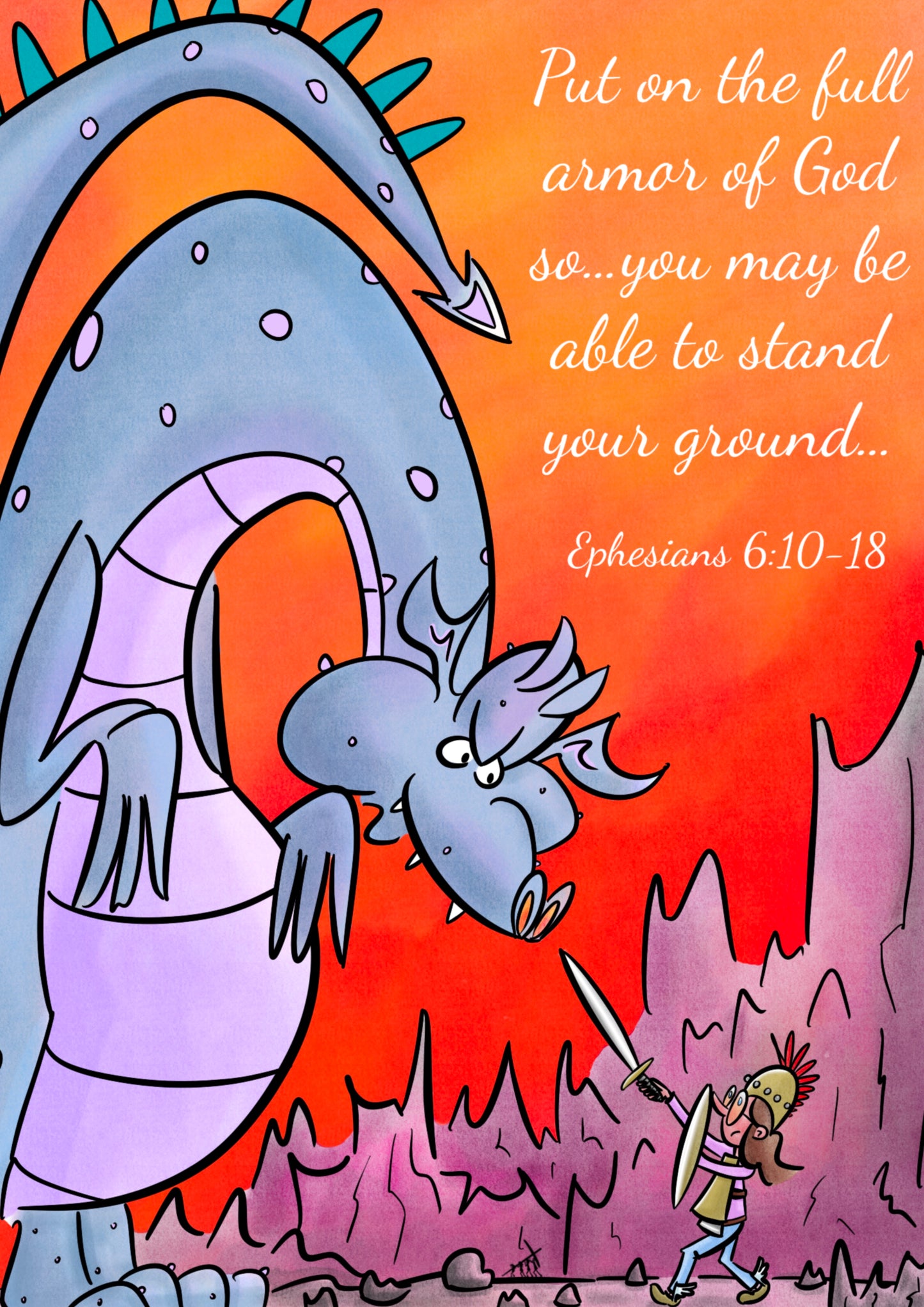 Ephesians 6v10 A5 Print - Armor of God - Hand Drawn Artwork