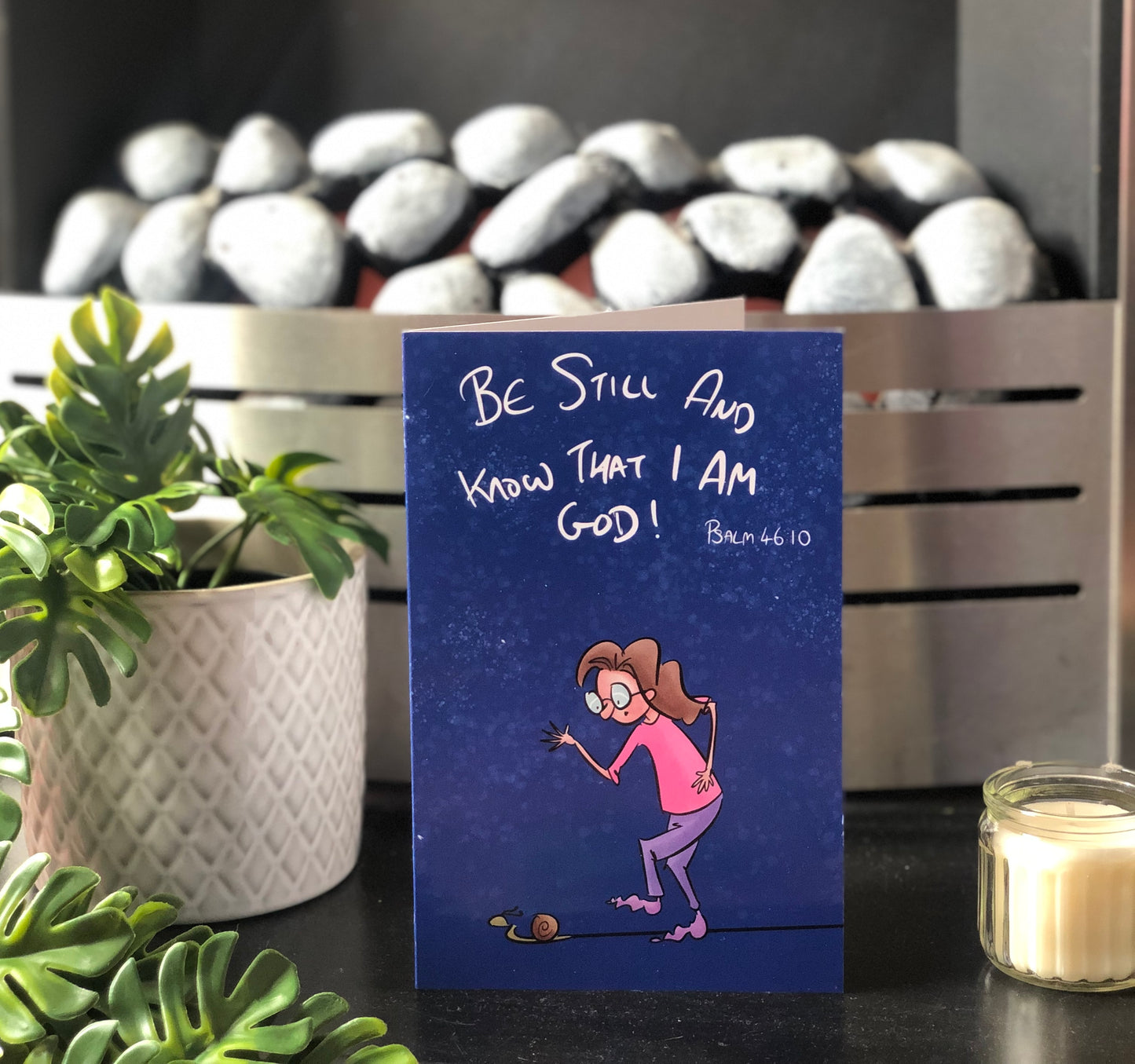 Psalm 46v10 Rectangle Card - Be Still - Hand Drawn Artwork