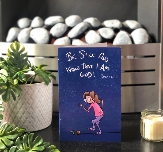 Psalm 46v10 Rectangle Card - Be Still - Hand Drawn Artwork
