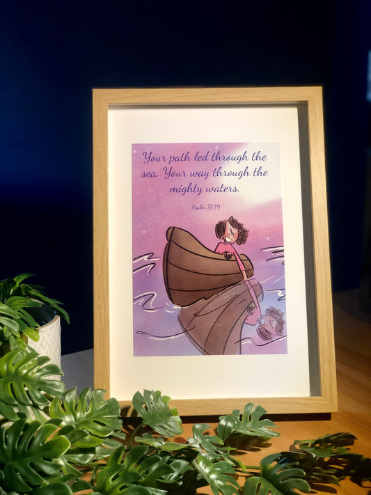 Psalm 77v19 A5 Print - Mighty Waters - Hand Drawn Artwork
